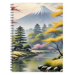 Carnet de paysage de jardin japonais paisible