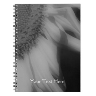 Carnet De Pétales De Tournesol Noir Et Blanc
