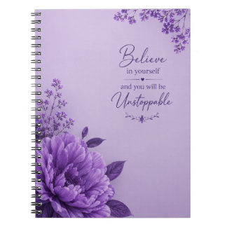 Carnet de photos à spirale florale violette –