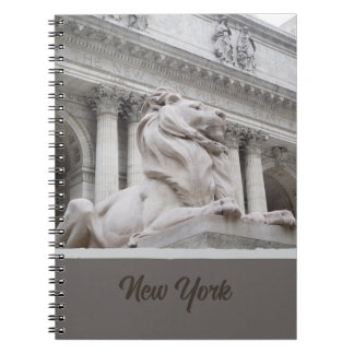 Carnet de photos en spirale du lion de la biblioth