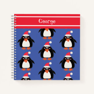 Carnet de pingouin de Noël personnalisé