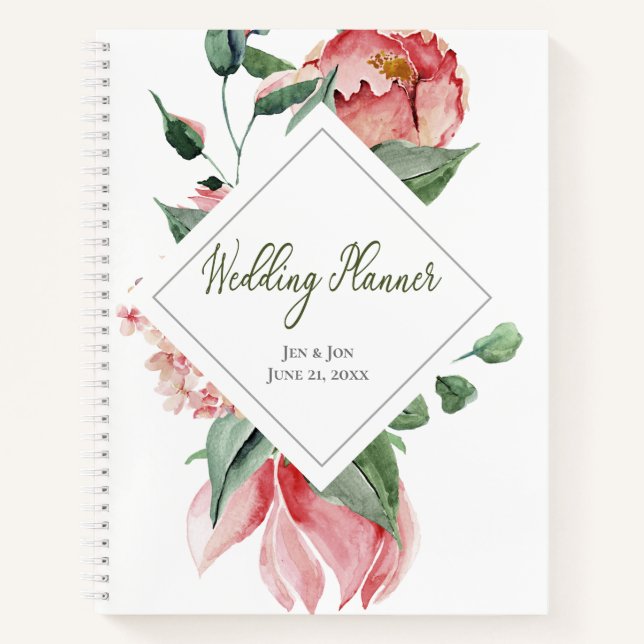 Carnet de planification de mariage Magnolia rose (Devant)