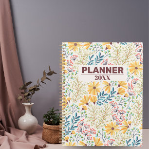 Carnet de planification et journal floral bleu jau