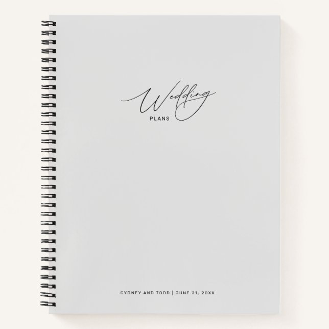 Carnet de Plans de Mariage Gris Clair (Devant)