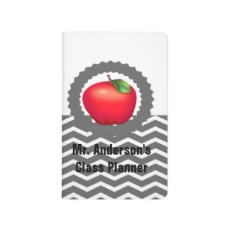 Carnet De Poche Planificateur gris personnalisé de Chevron Apple