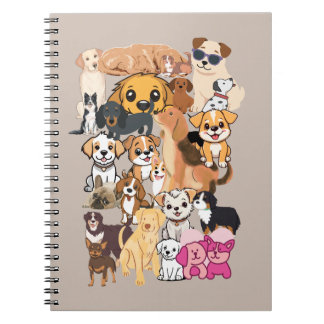 Carnet de portrait de famille de chiens drôles