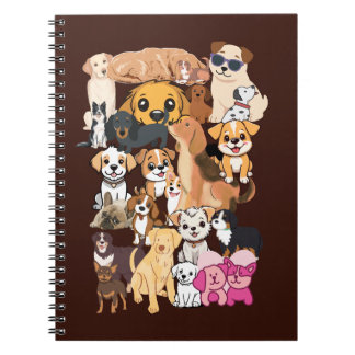 Carnet de portrait de famille de chiens drôles