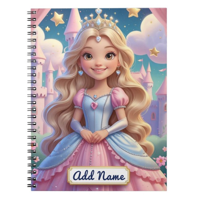 Carnet de princesse magique - Nom modifiable (Devant)