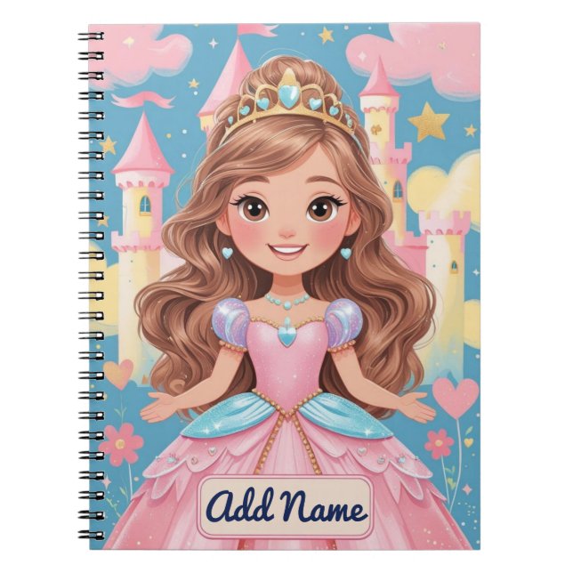 Carnet de princesse – Nom modifiable (Devant)
