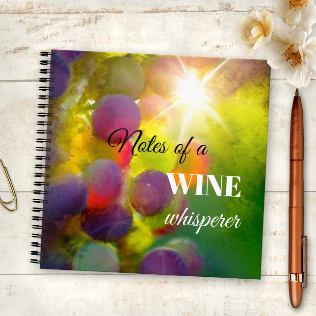 Carnet de raisins Lover Art Moderne (A colorful notebook featuring a painting of ripening grapes in the sun - gift for wine lovers)