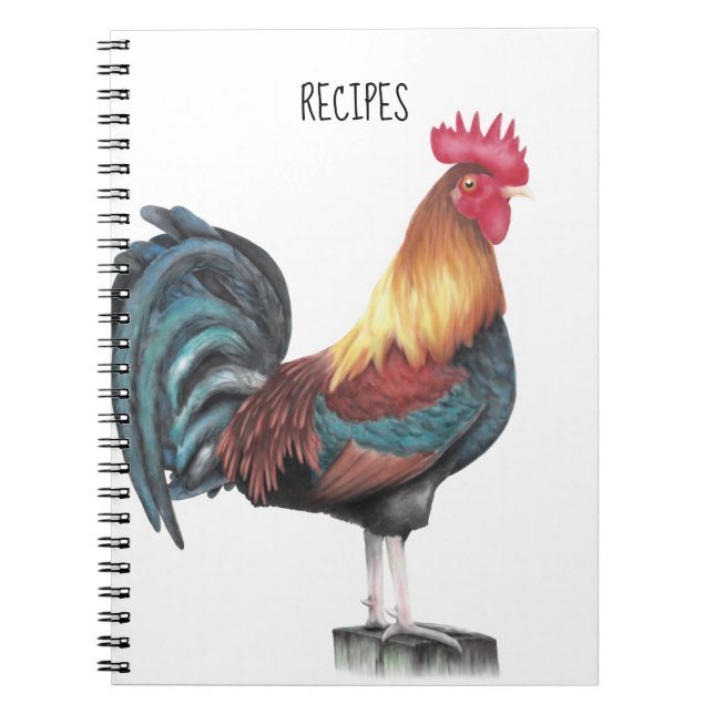 Carnet de recette de coq aquarelle (Devant)