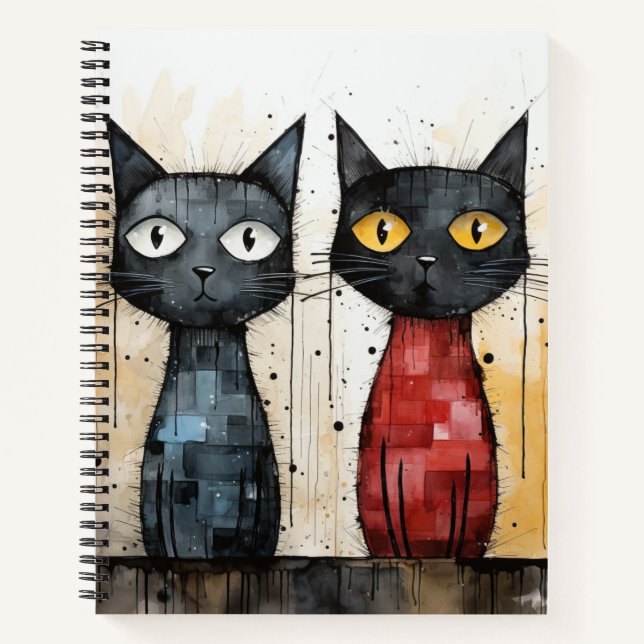 Carnet de recette de ligne à puce de deux chats Co (Devant)