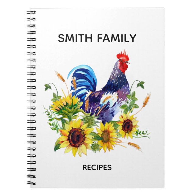 Carnet de recettes de cuisine personnalisé (Devant)