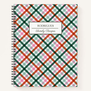 Carnet de Recettes de Famille Personnalisé Gihgham