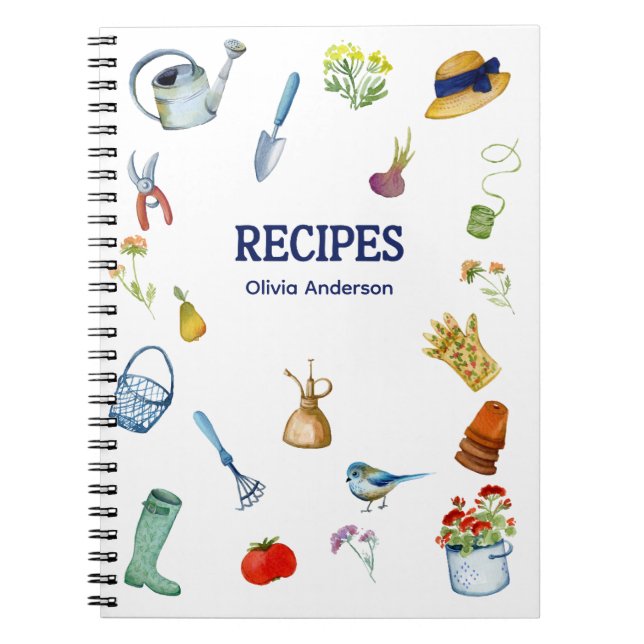 Carnet de recettes de jardinage aquarelle (Devant)