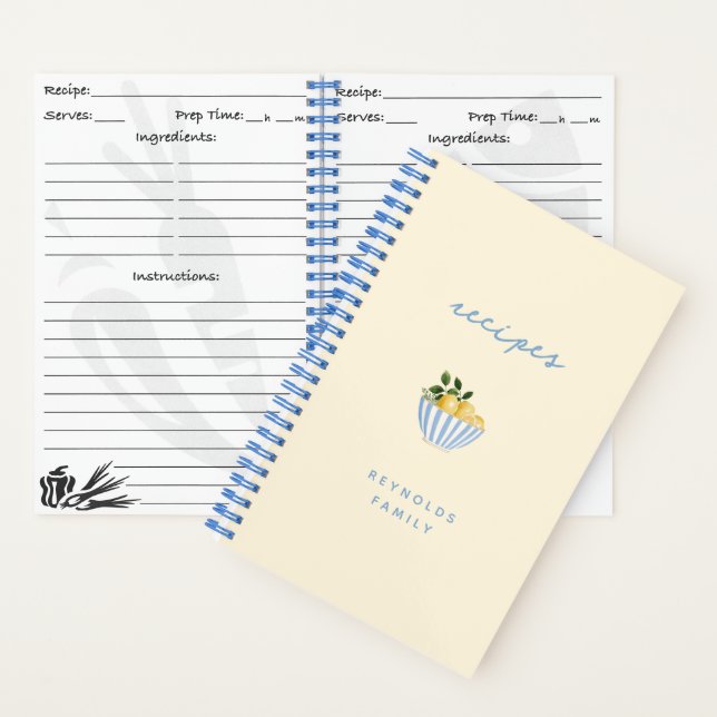 Carnet de recettes de la famille des citrons bleu  (À l'intérieur)