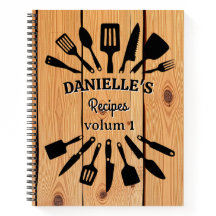 Carnet de recettes en bois personnalisé