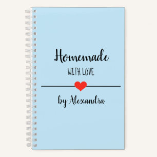 Carnet de recettes maison avec amour rouge