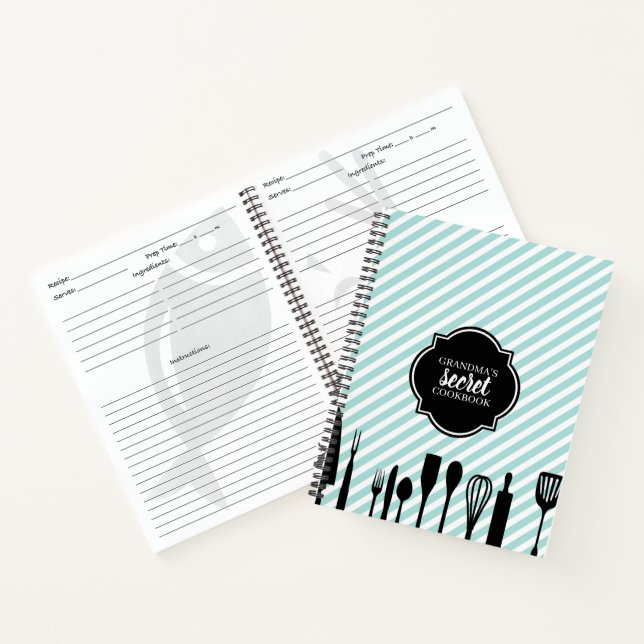 Carnet de recettes personnalisées Blue & White Ust (Intérieur)