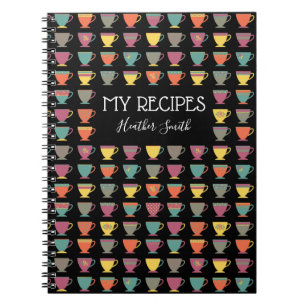 Carnet de recettes personnalisées, tasses à thé co