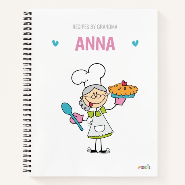 Carnet de recettes vierges personnalisées pour gra (Devant)