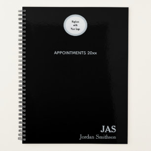 Carnet de rendez-vous personnalisé en argent noir