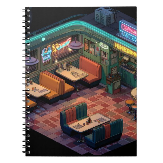 Carnet de scène Neon Retro Pixel Diner (Devant)