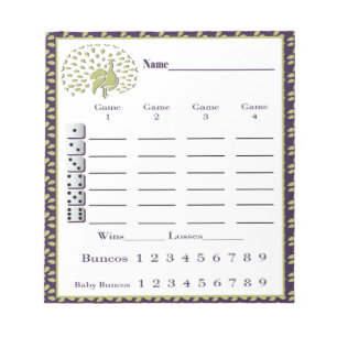 carnet de score de bunco - feuille de score de bun