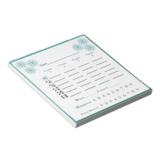 carnet de score de bunco - fleurs (Incliné)