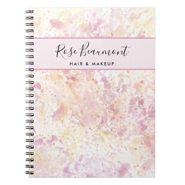 Carnet de script de couleur rose jaune moderne (Devant)
