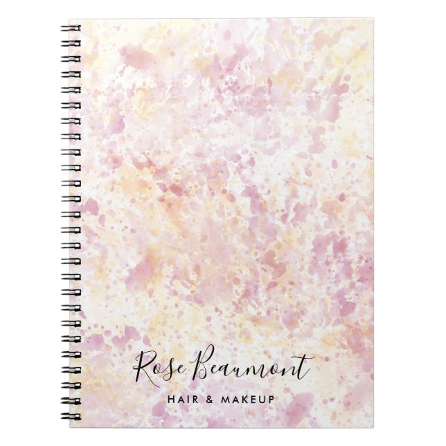 Carnet de script de couleur rose jaune moderne (Devant)