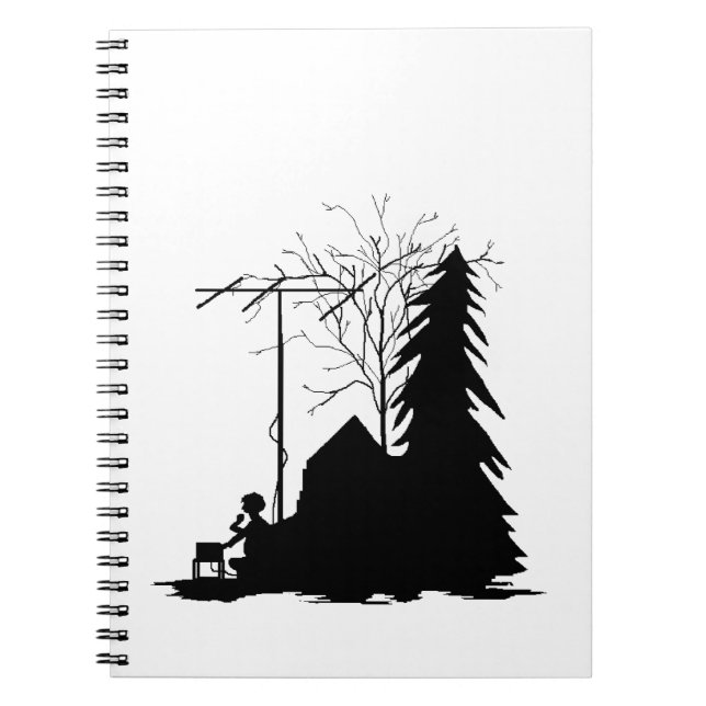 Carnet de silhouette d'opérateur radio de jambon (Devant)