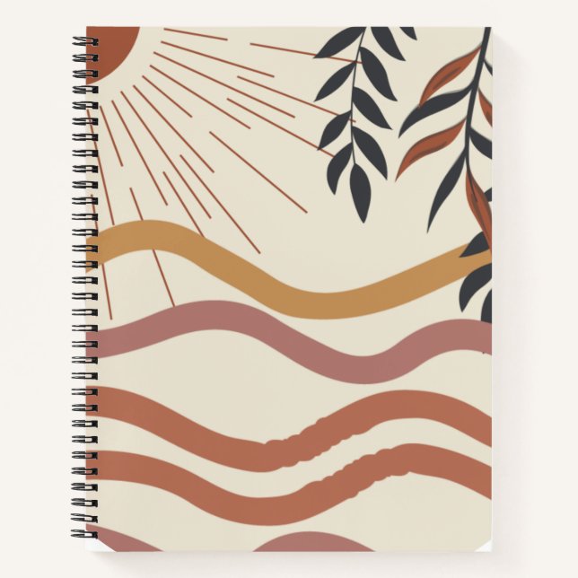 Carnet de spirale Boho Chic | Conception Motif art (Devant)