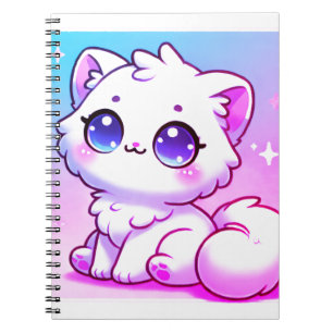 Carnet de spirale de chats de Kawaii