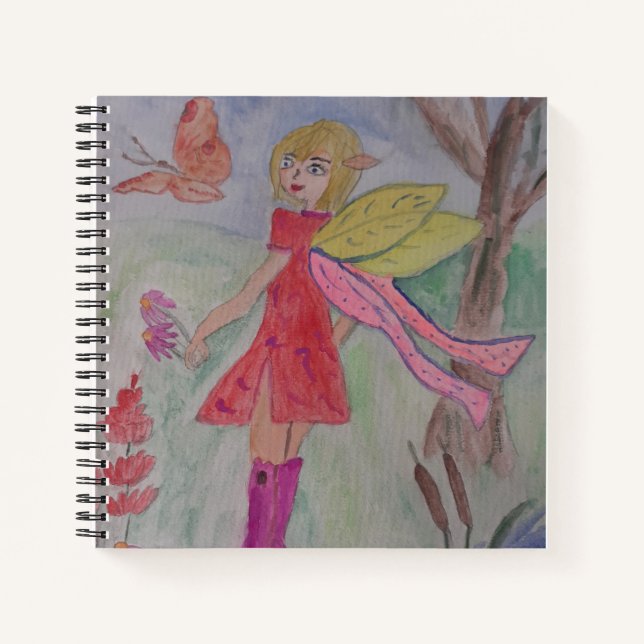 Carnet de spirale fée papillon (Devant)