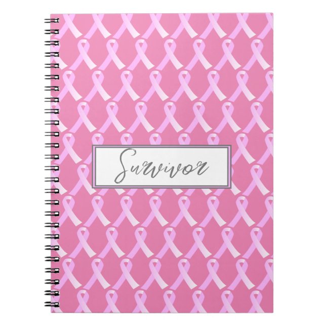 Carnet de survivant du cancer du sein rose ruban (Devant)