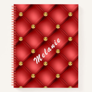 Carnet de texte personnalisé en or rouge
