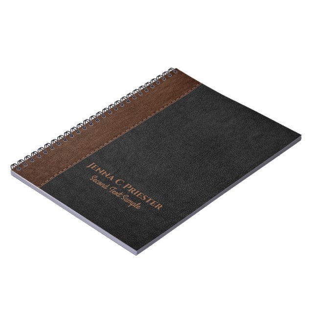 Carnet De Texture En Cuir Noir Et Brown Faux (Côté gauche)