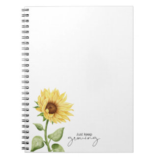 carnet de tournesol "Continuez à grandir"