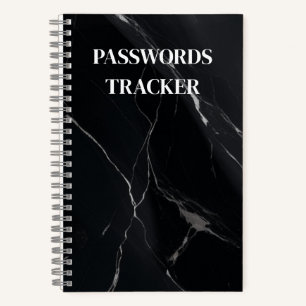 CARNET DE TRACKER MOTS DE PASSE NOIRS