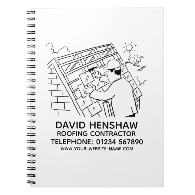 Carnet de travailleur de toiture ou d'entrepreneur (Devant)