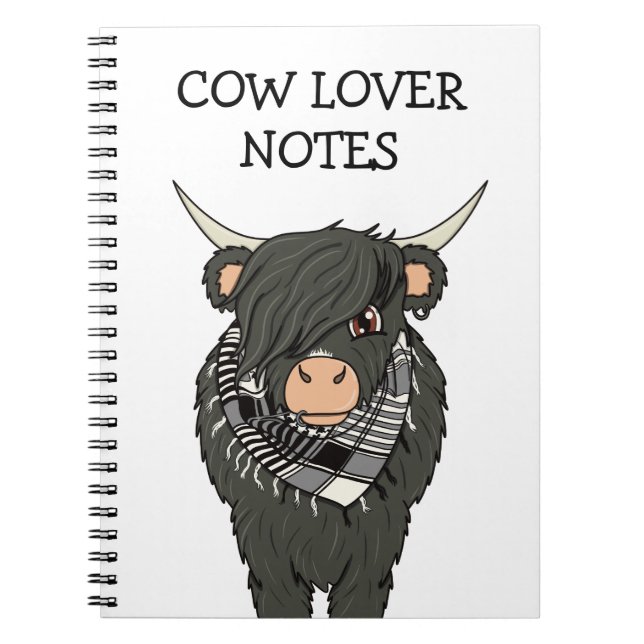 Carnet de vache Cute Kawaii Emo (Devant)
