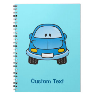 Carnet de voiture en dessin bleu