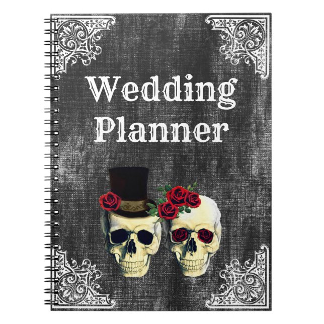 Carnet de wedding planner de crâne de jeune mariée (Devant)