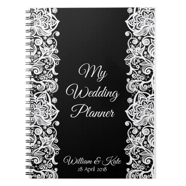 Carnet de Wedding planner de dentelle personnalisé (Devant)