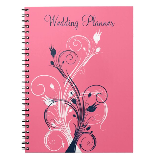 Carnet de Wedding planner de la marine rose blanc (Devant)