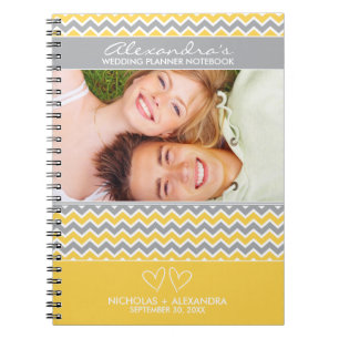 Carnet de wedding planner de motif de Chevron