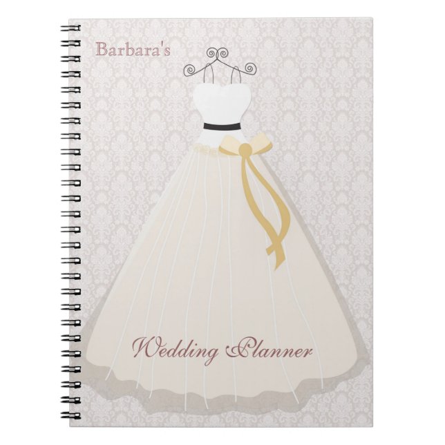 Carnet de wedding planner de silhouette de robe de (Devant)