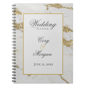 Carnet de Wedding planner Marbling blanc et or