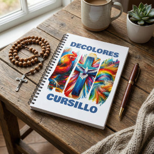 Carnet DeColores Cursillo Coup de pinceau Coq Croix Colom